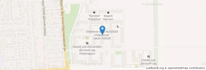 Mapa de ubicacion de Екатеринодарская en Rusia, Южный Федеральный Округ, Krai De Krasnodar, Городской Округ Краснодар.