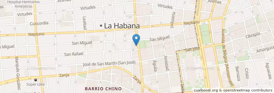 Mapa de ubicacion de Western Union Trasval en 쿠바, La Habana, Centro Habana.