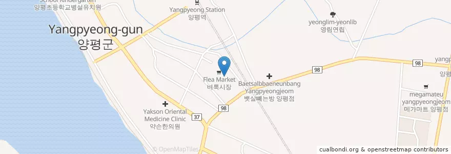 Mapa de ubicacion de 몽실식당(Mongsil Restaurant) en Korea Selatan, Gyeonggi, 양평군.