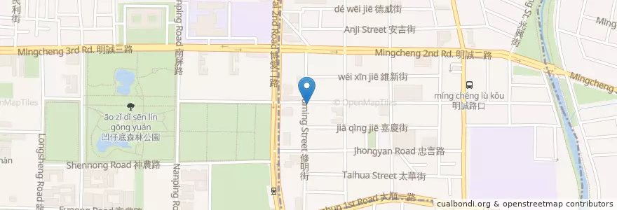 Mapa de ubicacion de 楓茶記　冰火菠蘿油 en 台湾, 高雄市, 鼓山区, 三民区.