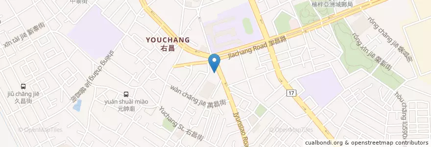 Mapa de ubicacion de 桌上賓中式快餐便當 en 타이완, 가오슝시, 난쯔구.
