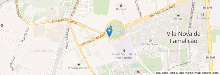 Mapa de ubicacion de Bubbles en Португалия, Северный, Braga, Ave, Vila Nova De Famalicão, Vila Nova De Famalicão E Calendário.