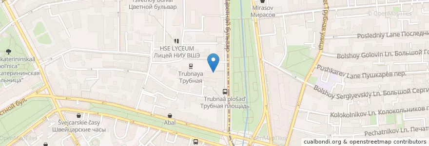 Mapa de ubicacion de Valenok en Rússia, Distrito Federal Central, Москва, Центральный Административный Округ, Мещанский Район, Тверской Район.