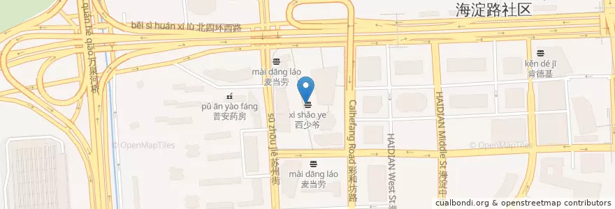 Mapa de ubicacion de 西少爷 en China, Beijing, Hebei, Haidian District.