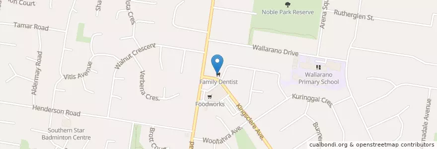 Mapa de ubicacion de Family Dentist en Australia, Victoria, City Of Greater Dandenong.