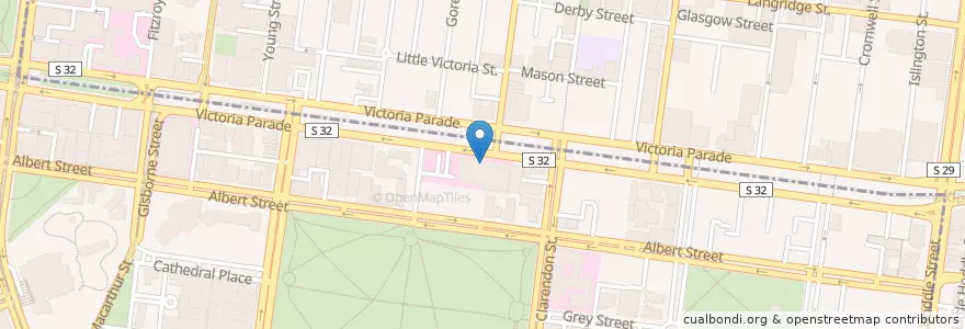 Mapa de ubicacion de Slade Pharmacy en Australia, Victoria, City Of Yarra, City Of Melbourne.