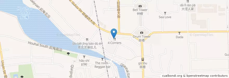 Mapa de ubicacion de 4 Corners en 中国, 北京市, 河北省, 西城区, 东城区.