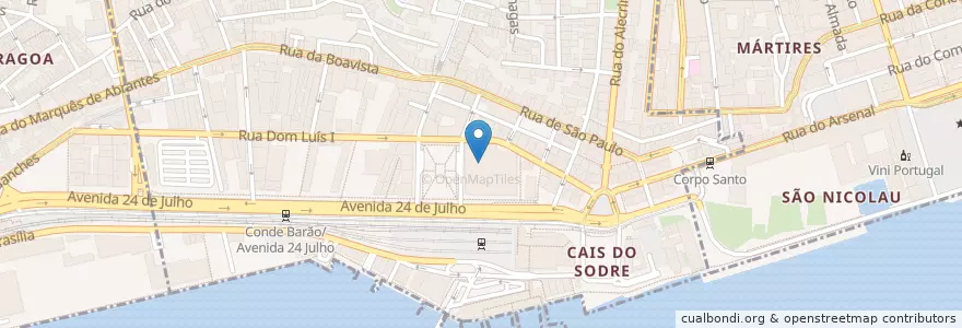 Mapa de ubicacion de Mercado da Ribeira en Portugal, Metropolregion Lissabon, Lissabon, Großraum Lissabon, Lissabon, Misericórdia.