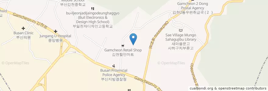 Mapa de ubicacion de 감천동 en Республика Корея, Пусан, 사하구, 감천동.