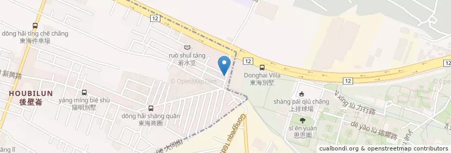 Mapa de ubicacion de 一起呵呵 en Taiwan, 臺中市, 西屯區, 龍井區.