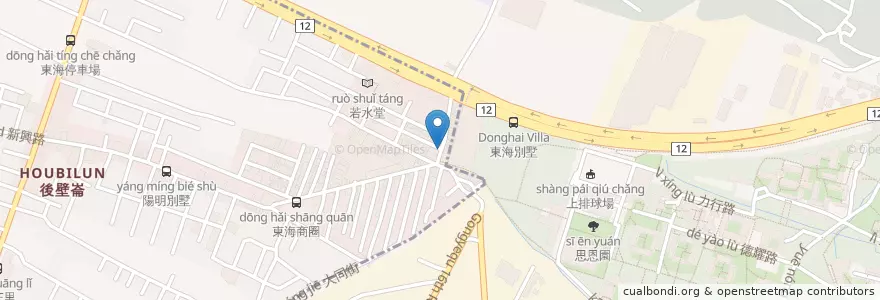 Mapa de ubicacion de 好好味冰火菠蘿油 en 臺灣, 臺中市, 西屯區, 龍井區.