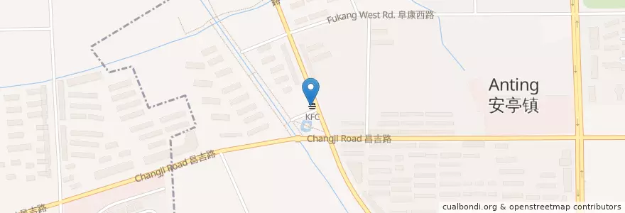 Mapa de ubicacion de KFC en China, Shanghai, Jiading.