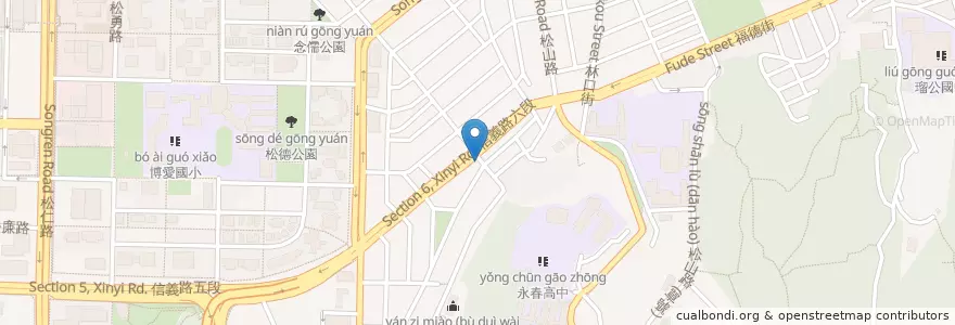 Mapa de ubicacion de 台北永和豆漿大王 en Tayvan, 新北市, Taipei, 信義區.