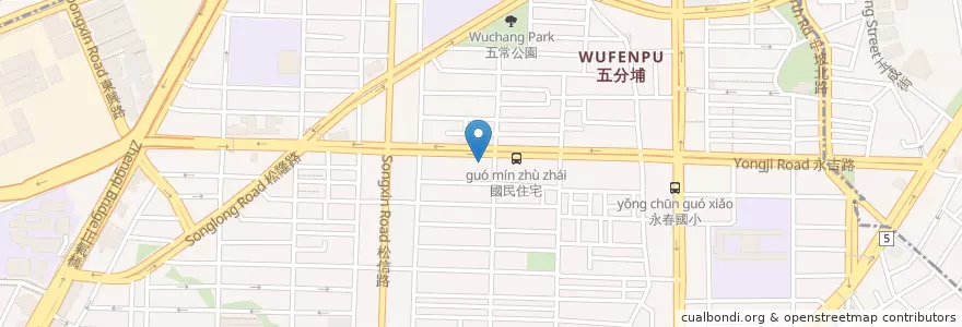 Mapa de ubicacion de 北平彩芝樓 en تايوان, تايبيه الجديدة, تايبيه, 信義區.
