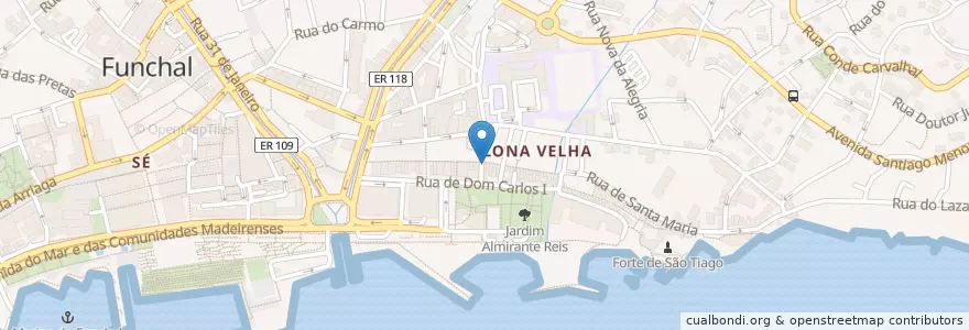 Mapa de ubicacion de Embaixador Madeirense en پرتغال, Funchal (Santa Maria Maior).
