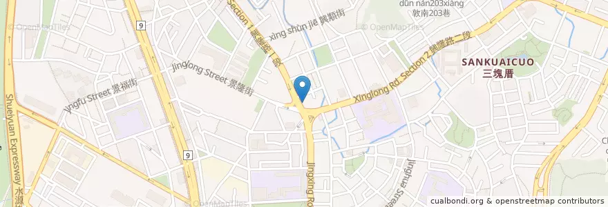 Mapa de ubicacion de 元榮小食堂 en تايوان, تايبيه الجديدة, تايبيه, 文山區.
