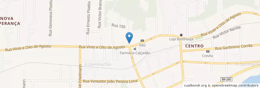 Mapa de ubicacion de Restaurante Formento en Brazil, South Region, Santa Catarina, Região Geográfica Intermediária De Joinville, Microrregião De Joinville, Guaramirim.