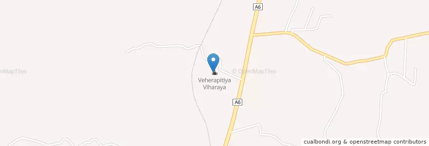 Mapa de ubicacion de Veherapitiya Viharaya en Sri Lanka, North Western Province, Kurunegala District.