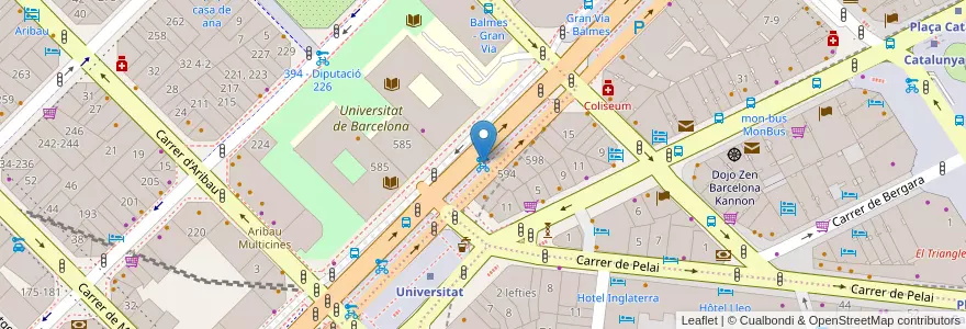 Mapa de ubicacion de 406 - Gran Via de Les Corts Catalanes 592 en スペイン, カタルーニャ州, Barcelona, バルサルネス, Barcelona.