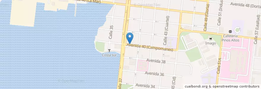 Mapa de ubicacion de La Bahía en 쿠바, Cienfuegos, Cienfuegos, Ciudad De Cienfuegos.