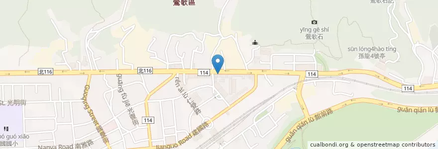 Mapa de ubicacion de 今夜全民歡唱 en Taiwan, New Taipei, Yingge District.