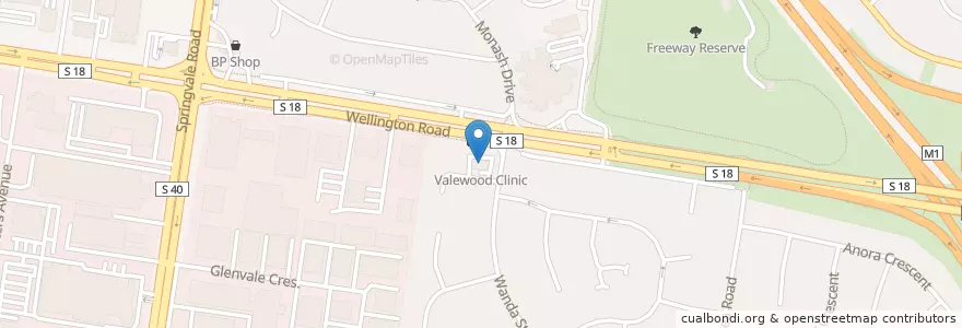 Mapa de ubicacion de Valewood Clinic en オーストラリア, ビクトリア, City Of Monash.
