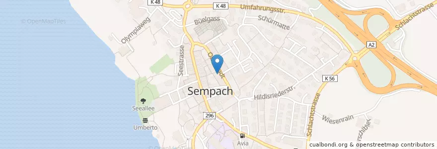 Mapa de ubicacion de Valiant Bank en Schweiz/Suisse/Svizzera/Svizra, Luzern, Sempach.