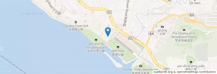 Mapa de ubicacion de 繼光香香雞 en Taïwan, Nouveau Taipei, Tamsui.