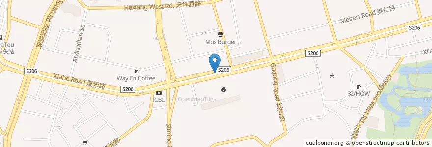 Mapa de ubicacion de 第六中学(夏禾路) 128200 en China, Fujian, Siming District.