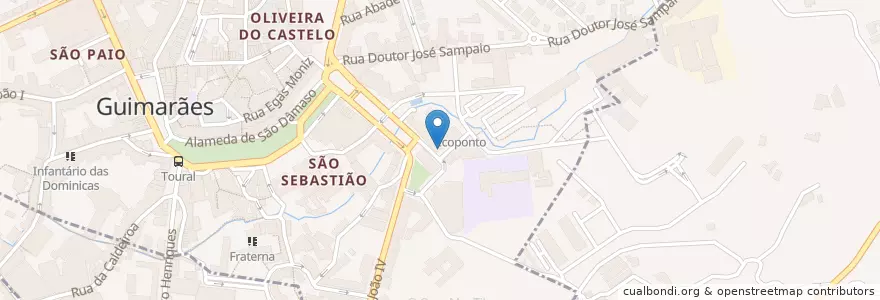 Mapa de ubicacion de Montepio en 葡萄牙, 北部大區, Braga, Ave, Guimarães, Oliveira, São Paio E São Sebastião.