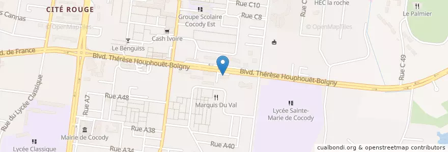 Mapa de ubicacion de NSIA Banque - Agence Cocody Sainte Marie en Côte D'Ivoire, Abidjan, Cocody.