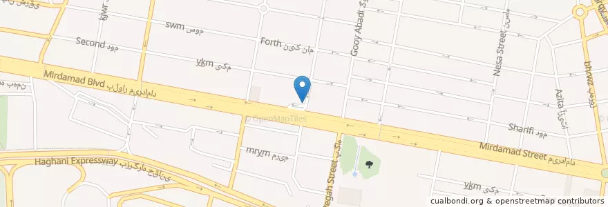 Mapa de ubicacion de پمپ بنزین میرداماد en Iran, Téhéran, شهرستان تهران, Téhéran, بخش مرکزی شهرستان تهران.