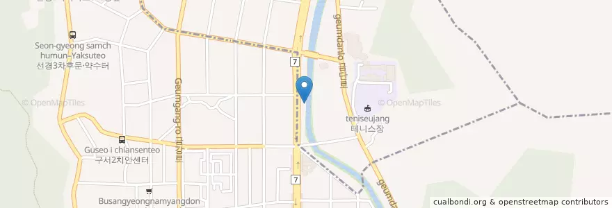 Mapa de ubicacion de 금정구 en 대한민국, 부산, 금정구, 구서동, 남산동.