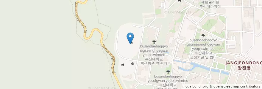 Mapa de ubicacion de 장전동 en 韩国/南韓, 釜山, 金井區, 장전동.