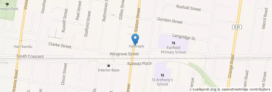 Mapa de ubicacion de Da Pasquale Woodfired Pizza en Australië, Victoria, City Of Darebin.