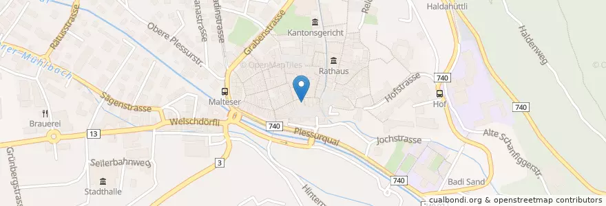 Mapa de ubicacion de Dr. Frena Degonda en Швейцария, Граубюнден (Гризон), Plessur, Chur.