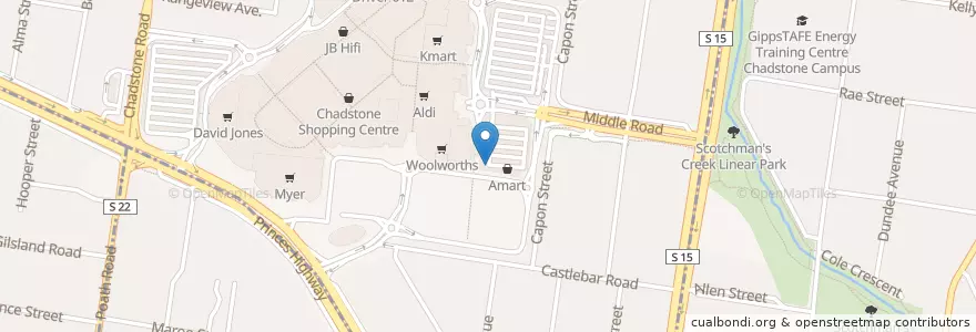 Mapa de ubicacion de Chemist Warehouse en Australie, Victoria, City Of Stonnington, City Of Monash.