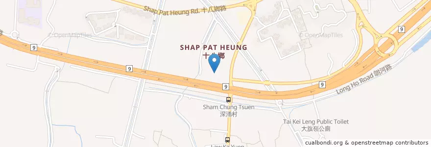 Mapa de ubicacion de 自助洗車 en Chine, Hong Kong, Guangdong, Nouveaux Territoires, 元朗區 Yuen Long District.