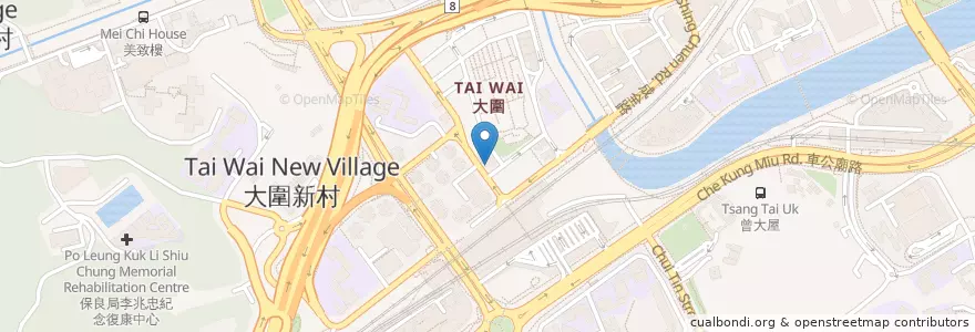 Mapa de ubicacion de 渣打銀行 Standard Chartered en Chine, Guangdong, Hong Kong, Nouveaux Territoires, 沙田區 Sha Tin District.