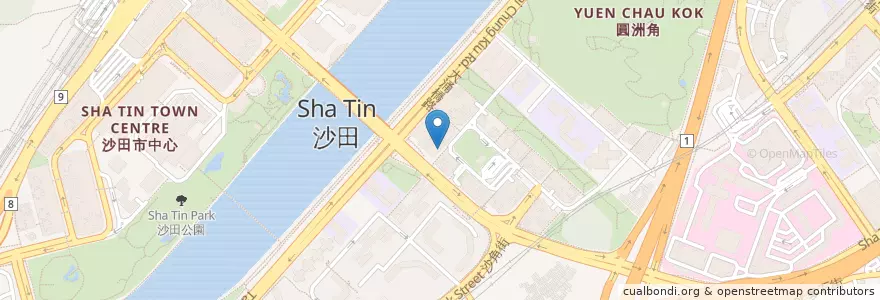 Mapa de ubicacion de 屈臣氏 Watsons en China, Provincia De Cantón, Hong Kong, Nuevos Territorios, 沙田區 Sha Tin District.