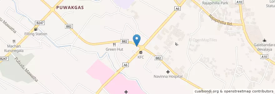 Mapa de ubicacion de Nawinna Pharmacy en ශ්‍රී ලංකාව இலங்கை, වයඹ පළාත, කුරුණෑගල දිස්ත්‍රික්කය, Kurunegala M.C. Limit.