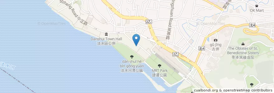 Mapa de ubicacion de 花枝燒 en 臺灣, 新北市, 淡水區.