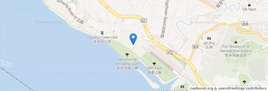 Mapa de ubicacion de 土耳其冰淇淋 en 臺灣, 新北市, 淡水區.