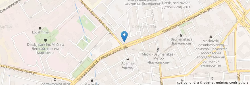 Mapa de ubicacion de Юнифарма en Rússia, Distrito Federal Central, Москва, Центральный Административный Округ, Басманный Район.