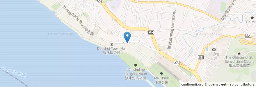 Mapa de ubicacion de 杏仁豆腐 en Taiwan, New Taipei, Tamsui District.