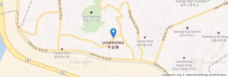 Mapa de ubicacion de Uam-dong en Südkorea, Busan, Nam-Gu, Uam-Dong.