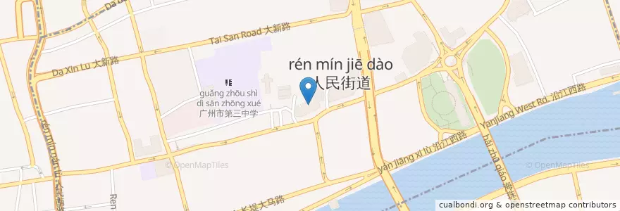 Mapa de ubicacion de 人民街道 en Cina, Guangdong, 广州市, 越秀区, 人民街道.