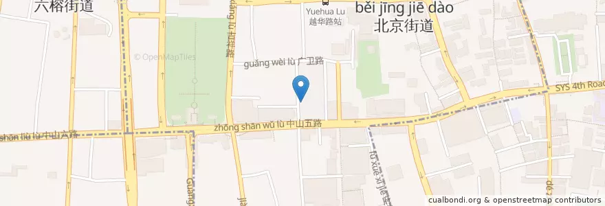 Mapa de ubicacion de 北京街道 en 中国, 広東省, 広州市, 越秀区, 北京街道.