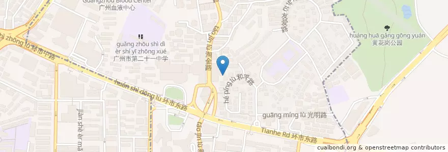 Mapa de ubicacion de 华乐街道 en China, Guangdong, Guangzhou City, Yuexiu District, 华乐街道.