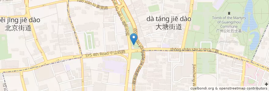 Mapa de ubicacion de 大塘街道 en الصين, غوانغدونغ, 广州市, 越秀区, 大塘街道.